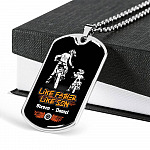 Personalized Like Father Like Son Dirt Bike Dog Tag Pendant Necklace