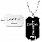 Personalized Proverbs 4:23 Above All Else Guard Your Heart for Everything You Do Dog Tag Pendant Necklace