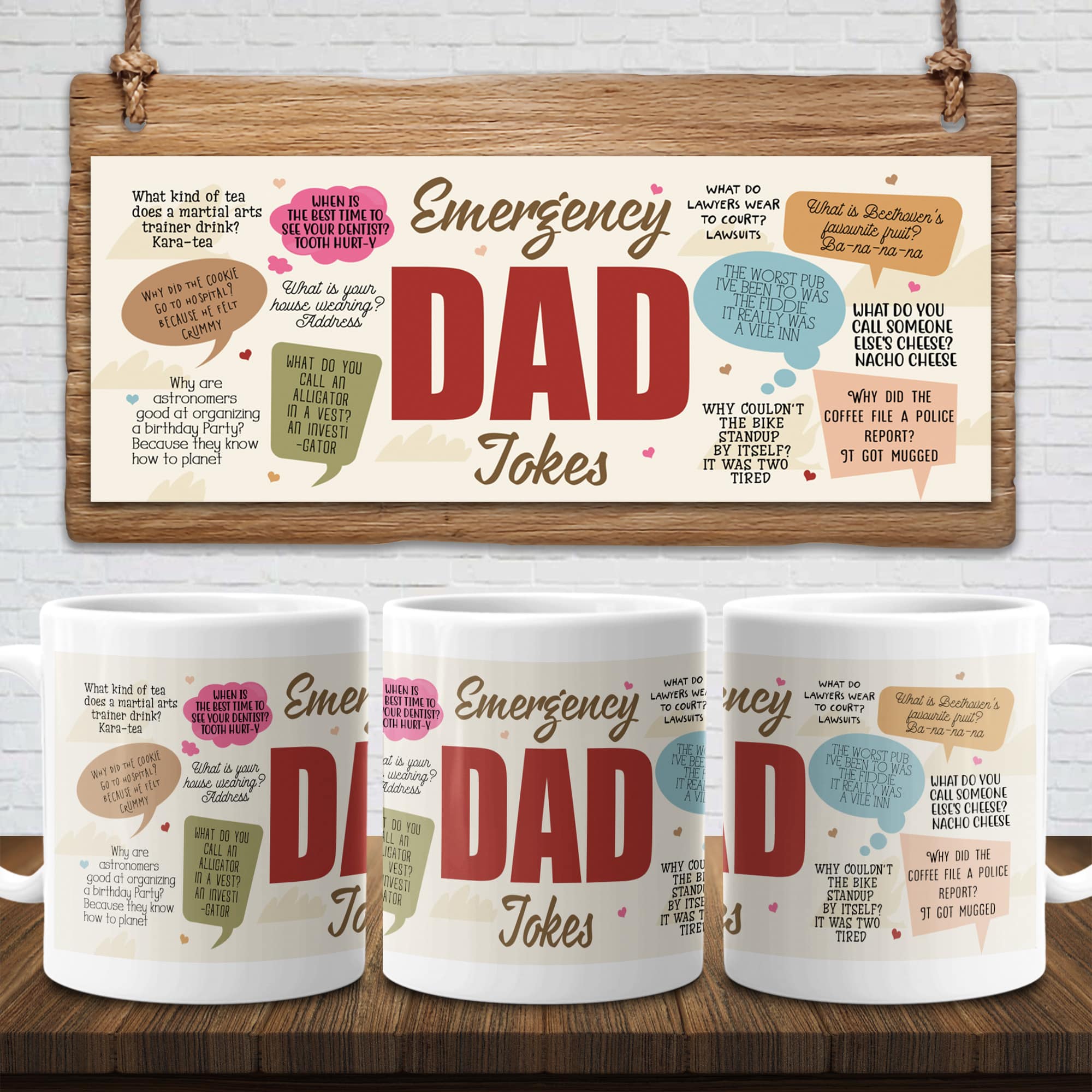 Personalized Emergency Jokes Full Print Coffee Mug Beer Stein