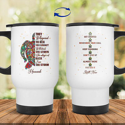 14 oz. White Travel Mug
