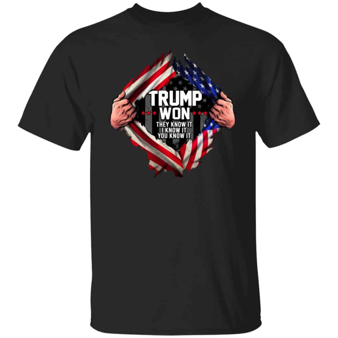Trump Won They Knows T-Shirt, Black, Unisex T-Shirt