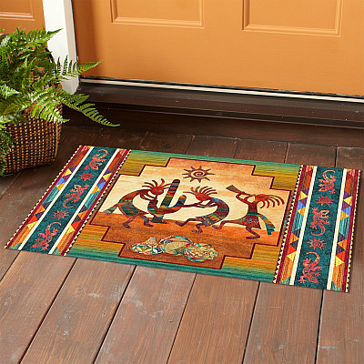 Alternative view of Kokopelli Native American Doormat - Outdoor Indoor Doormat - Native American Southwest Doormat