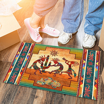 Kokopelli Native American Doormat - Outdoor Indoor Doormat - Native American Southwest Doormat