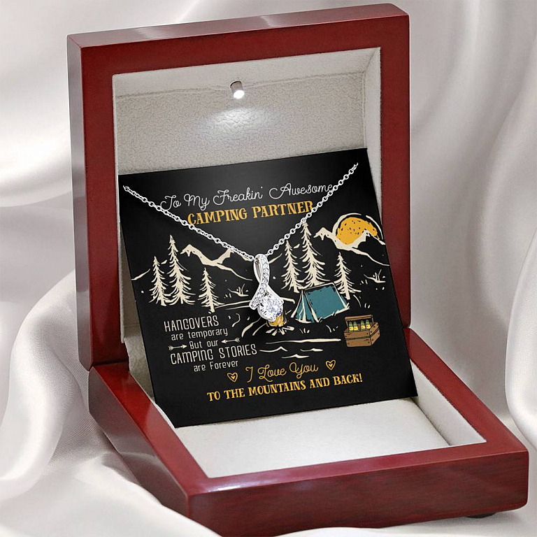 To My Freakin' Awesome Camping Partners Our Camping Stories Are Forever Alluring Beauty Necklace Camper Gifts