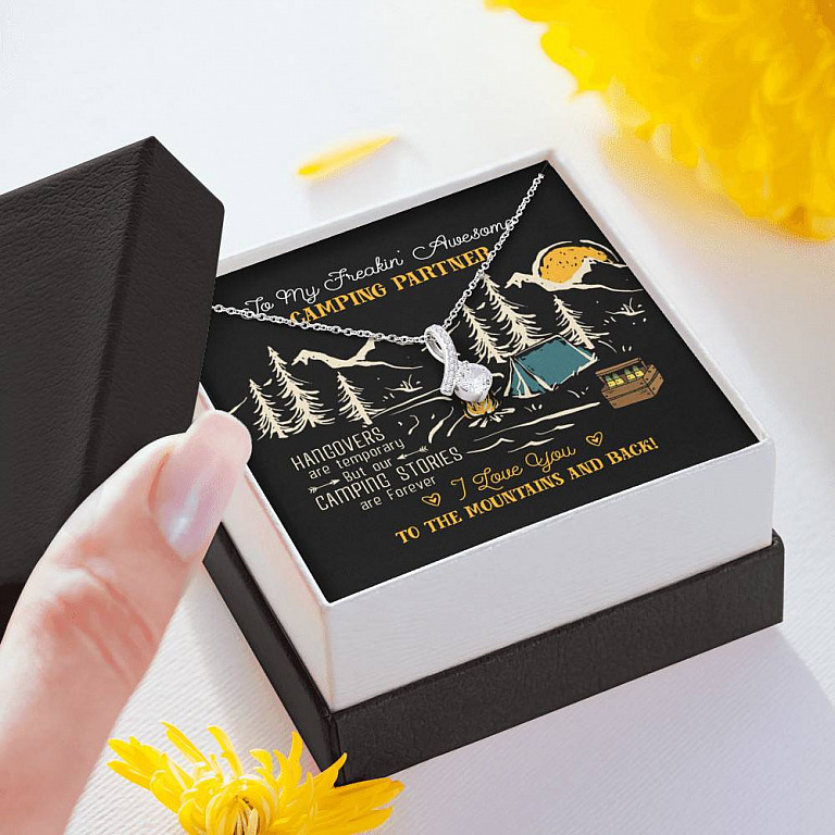 To My Freakin' Awesome Camping Partners Our Camping Stories Are Forever Alluring Beauty Necklace Camper Gifts