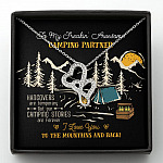 To My Freakin' Awesome Camping Partners Our Camping Stories Are Forever Double Hearts Necklace - Camper Gifts - Double Hearts Necklace