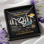 To My Freakin' Awesome Camping Partners Our Camping Stories Are Forever Double Hearts Necklace - Camper Gifts