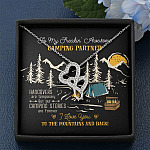To My Freakin' Awesome Camping Partners Our Camping Stories Are Forever Double Hearts Necklace - Camper Gifts