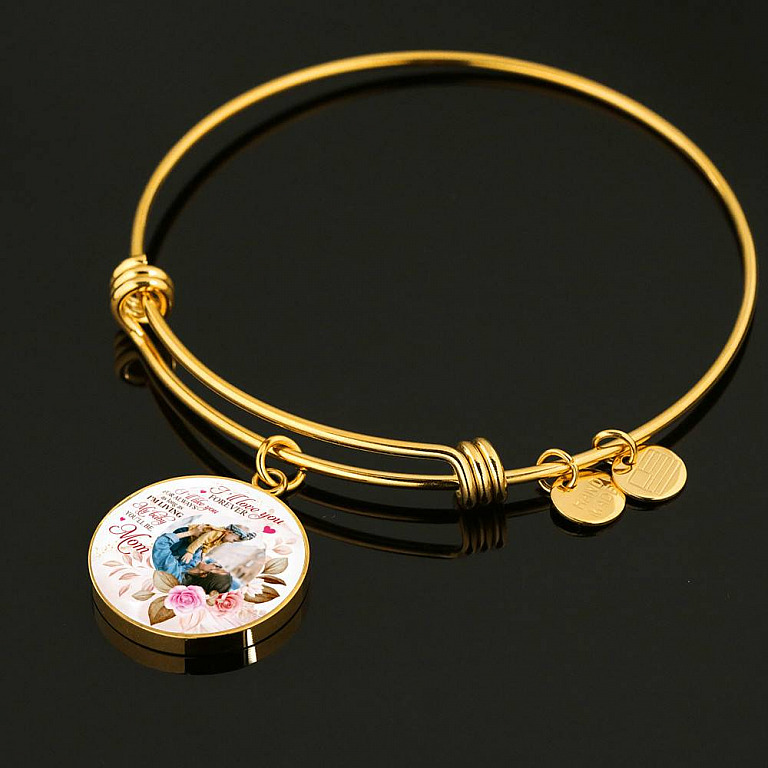 Personalized Photo I'll Love You Forever I'll Like You for Always From Mom Circle Pendant Necklace