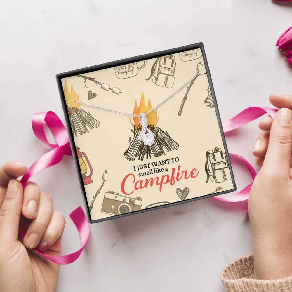 I Just Want To Smell Like A Camp Fire Alluring Beauty Necklace - Camping Necklace I Just Want To Smell Like A Camp Fire Alluring Beauty Necklace - Camping Necklace