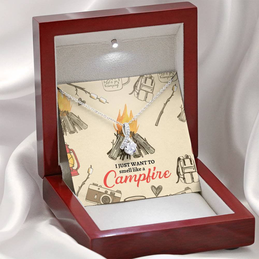 I Just Want To Smell Like A Camp Fire Alluring Beauty Necklace - Camping Necklace I Just Want To Smell Like A Camp Fire Alluring Beauty Necklace - Camping Necklace