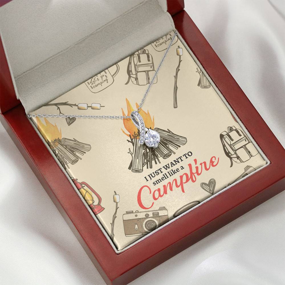 I Just Want To Smell Like A Camp Fire Alluring Beauty Necklace - Camping Necklace I Just Want To Smell Like A Camp Fire Alluring Beauty Necklace - Camping Necklace