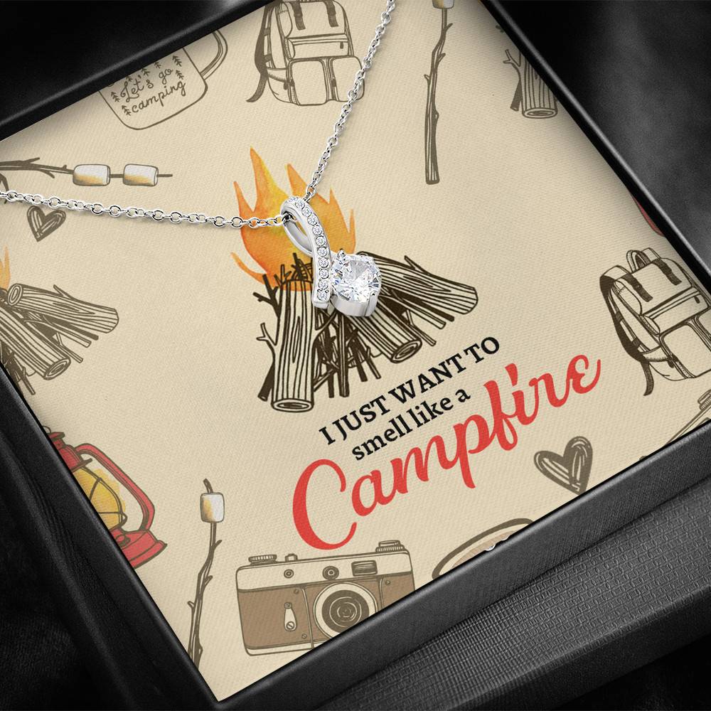 I Just Want To Smell Like A Camp Fire Alluring Beauty Necklace - Camping Necklace I Just Want To Smell Like A Camp Fire Alluring Beauty Necklace - Camping Necklace
