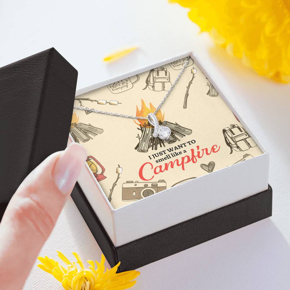 I Just Want To Smell Like A Camp Fire Alluring Beauty Necklace - Camping Necklace I Just Want To Smell Like A Camp Fire Alluring Beauty Necklace - Camping Necklace