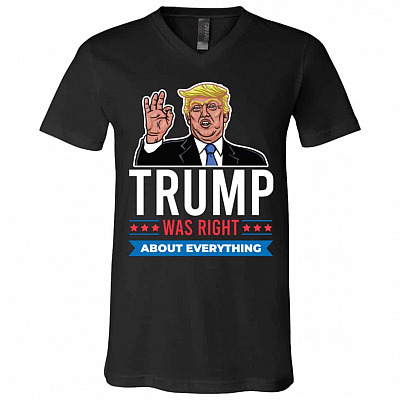 trump, Black, V-Neck T-Shirt
