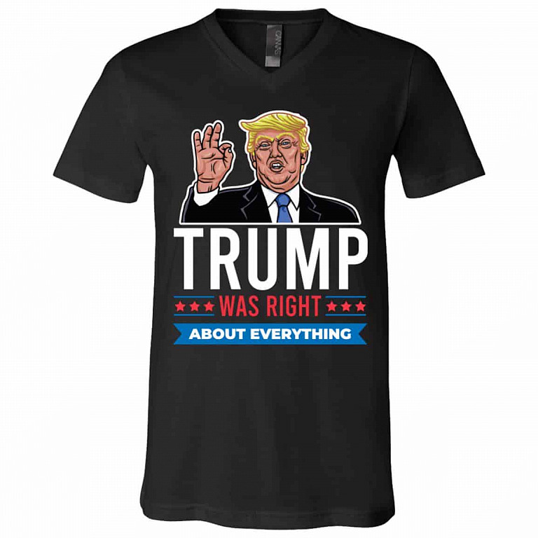 trump, Black, V-Neck T-Shirt