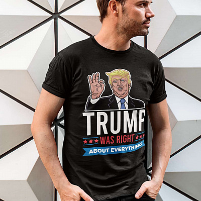 Alternative view of Trump Was Right About Everything T-Shirt - V-Neck Shirt - Trump I'll Be Back Shirt