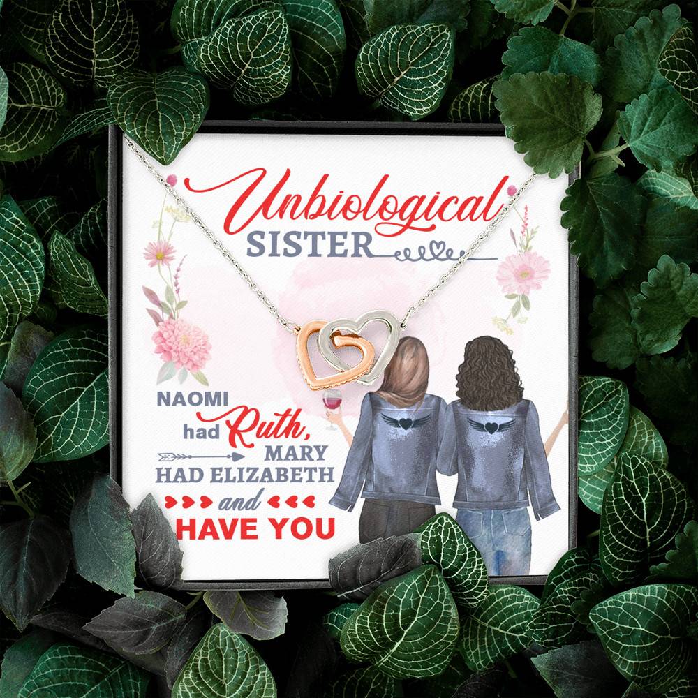 To My Unbiological Sister Naomi Had Ruth Mary Had Elizabeth and I Have You Interlocking Heart Pendant Necklace To My Unbiological Sister Naomi Had Ruth Mary Had Elizabeth and I Have You Interlocking Heart Pendant Necklace