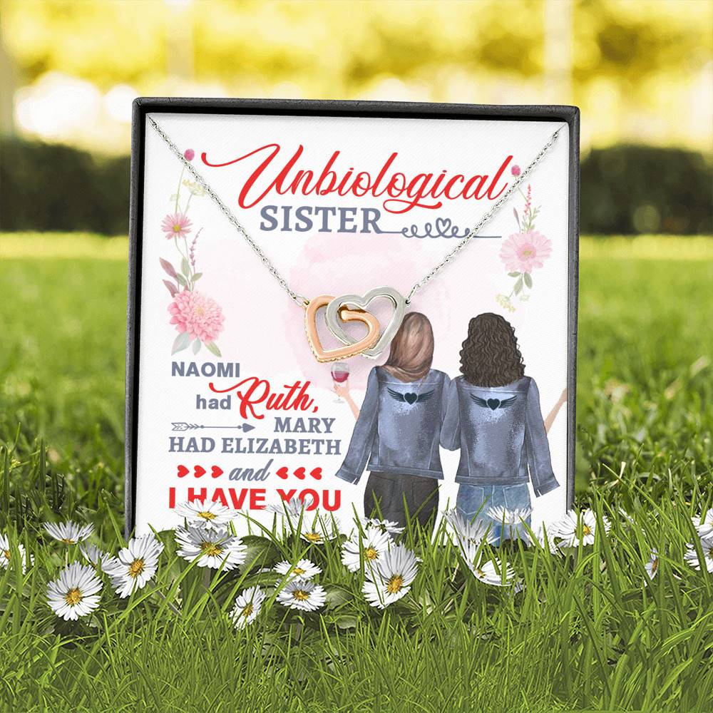 To My Unbiological Sister Naomi Had Ruth Mary Had Elizabeth and I Have You Interlocking Heart Pendant Necklace To My Unbiological Sister Naomi Had Ruth Mary Had Elizabeth and I Have You Interlocking Heart Pendant Necklace