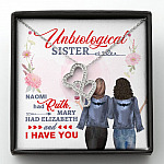 To My Unbiological Sister Naomi Had Ruth Mary Had Elizabeth and I Have You Double Heart Pendant Necklace - Double Hearts Necklace To My Unbiological Sister Naomi Had Ruth Mary Had Elizabeth and I Have You Double Heart Pendant Necklace - Double Hearts Necklace