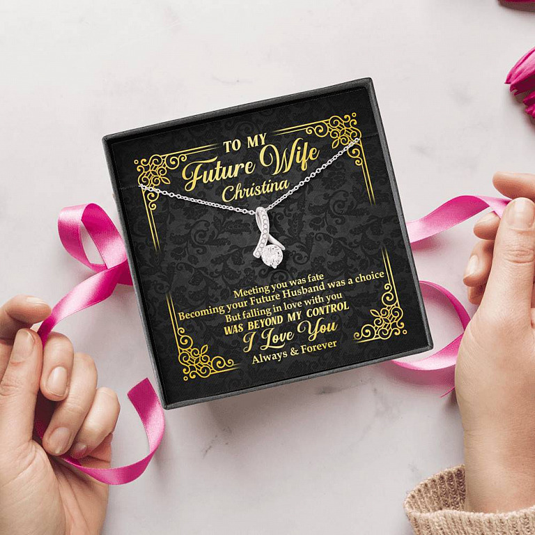 Personalized to My Future Wife Meeting You Was Fate Alluring Pendant Necklace