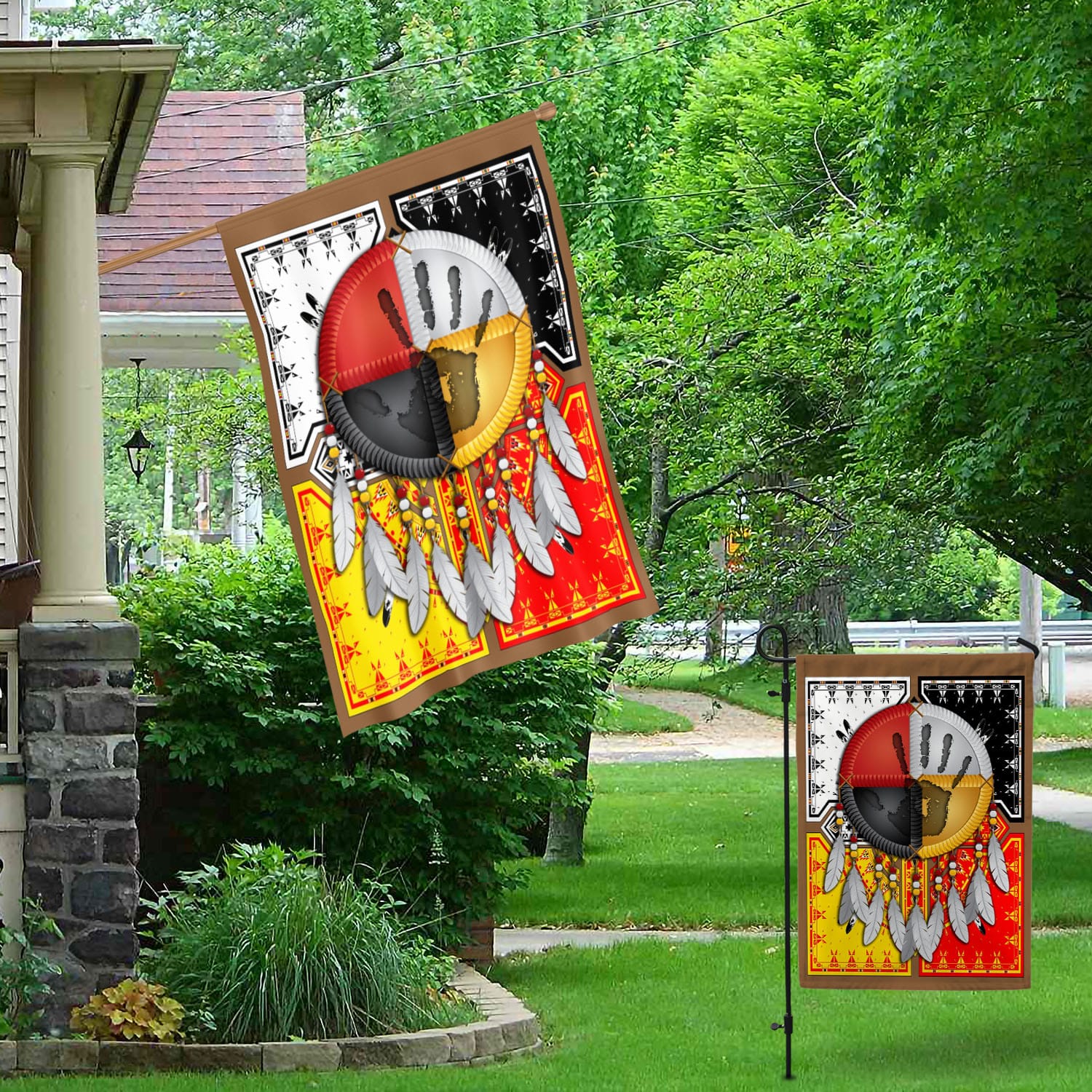 8UT. Native American Hand(5) Garden & House Mockup 1