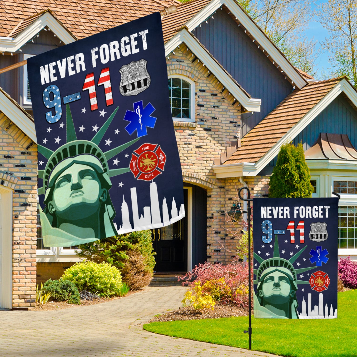 3KT. 9-11 Never Forget 30x40 Garden & House Mockup 3