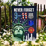 3KT. 9-11 Never Forget 30x40 Garden Flag Mockup 6
