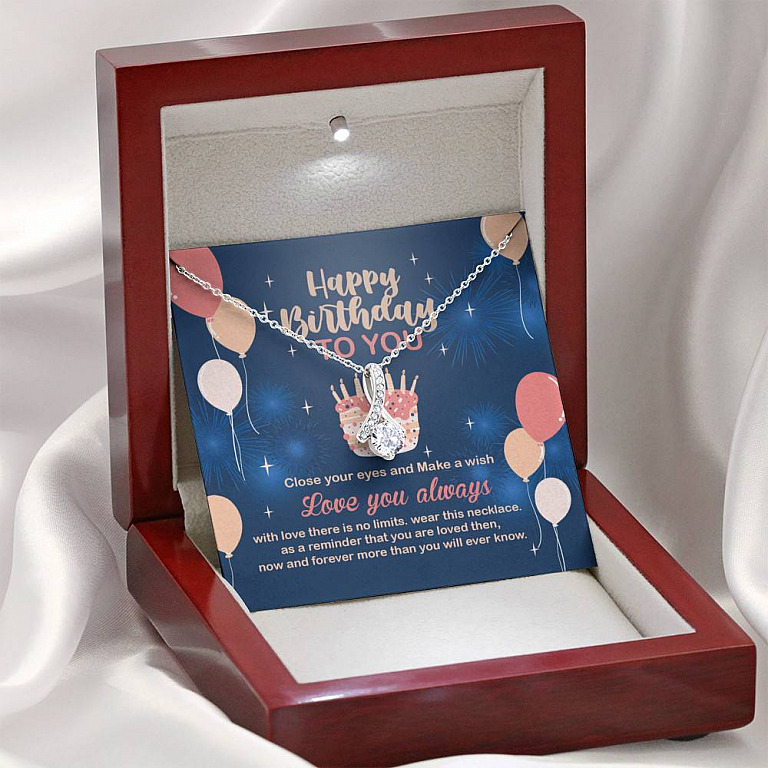 Happy Birthday To You Close Your Eyes And Make A Wish Alluring Beauty Necklace - Birthday Gifts For Women