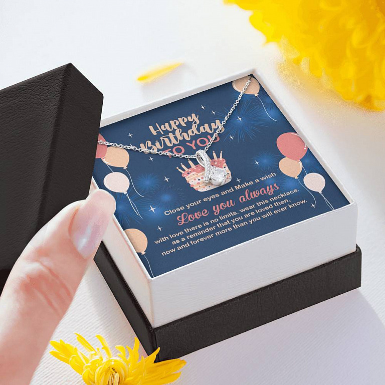 Happy Birthday To You Close Your Eyes And Make A Wish Alluring Beauty Necklace - Birthday Gifts For Women