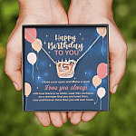 Happy Birthday To You Close Your Eyes And Make A Wish Interlocking Hearts Pendant Necklace - Birthday Gifts