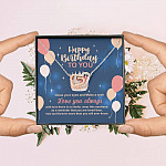Happy Birthday To You Close Your Eyes And Make A Wish Interlocking Hearts Pendant Necklace - Birthday Gifts