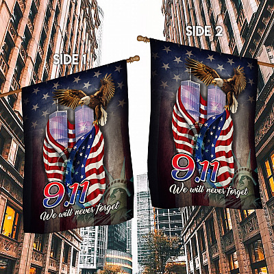 Alternative view of 911 Memorial We Will Never Forget Flag Patriotic American Flag Outdoor Garden Flag – Wall House Flag