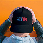 Reagan Bush '84 Republican Twill Cap - Snapback Hat - Golf Lover Trucker Hat