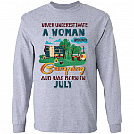 Never Underestimate July Hoodie, Sport Grey, Long Sleeve