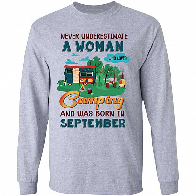 Never Underestimate September Hoodie, Sport Grey, Long Sleeve