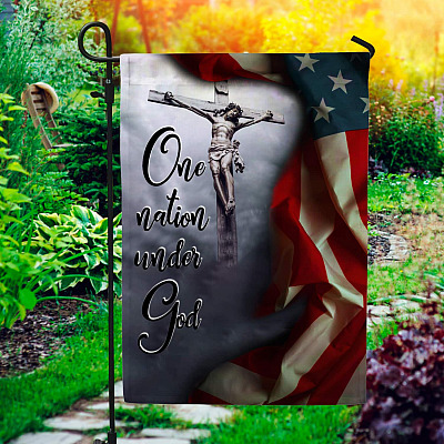 One Nation Under God Decorative Garden Flag - Indoor Outdoor Flag - House Flag