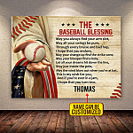 Custom The Baseball Blessing May You Always Find Your Arm Slot Jesus Baseball US Flag Canvas Prints - Unframed Poster