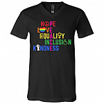 peace, Black, V-Neck T-Shirt