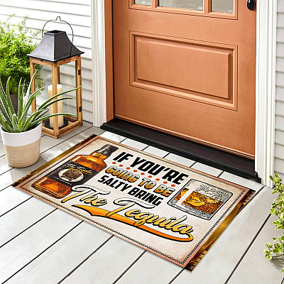 Alternative view of If You Are Going To Be Salty Bring The Tequila Funny Drinking Indoor Outdoor Decorative Doormat