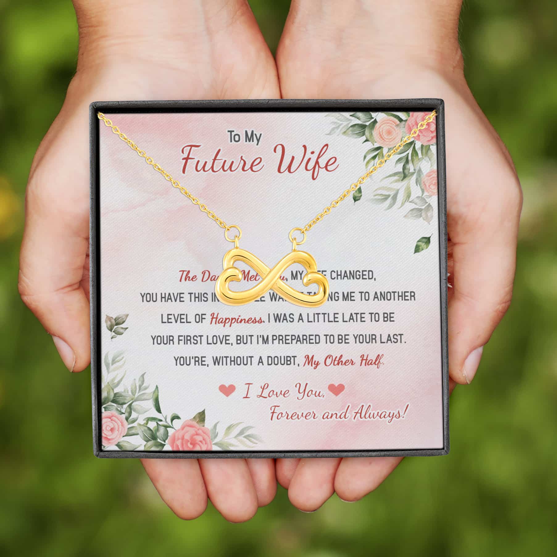 6VT. To My Future Wife The Day I Met Infinity Heart Necklace (Gold)