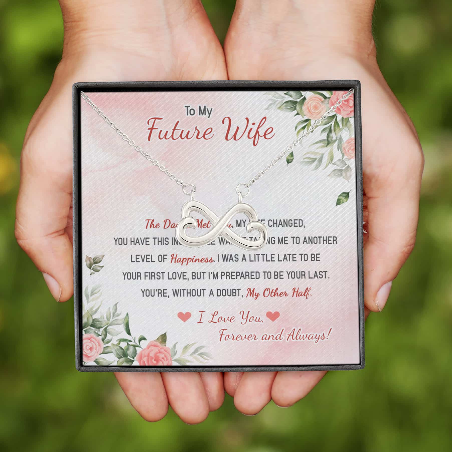 6VT. To My Future Wife The Day I Met Infinity Heart Necklace (Silver)