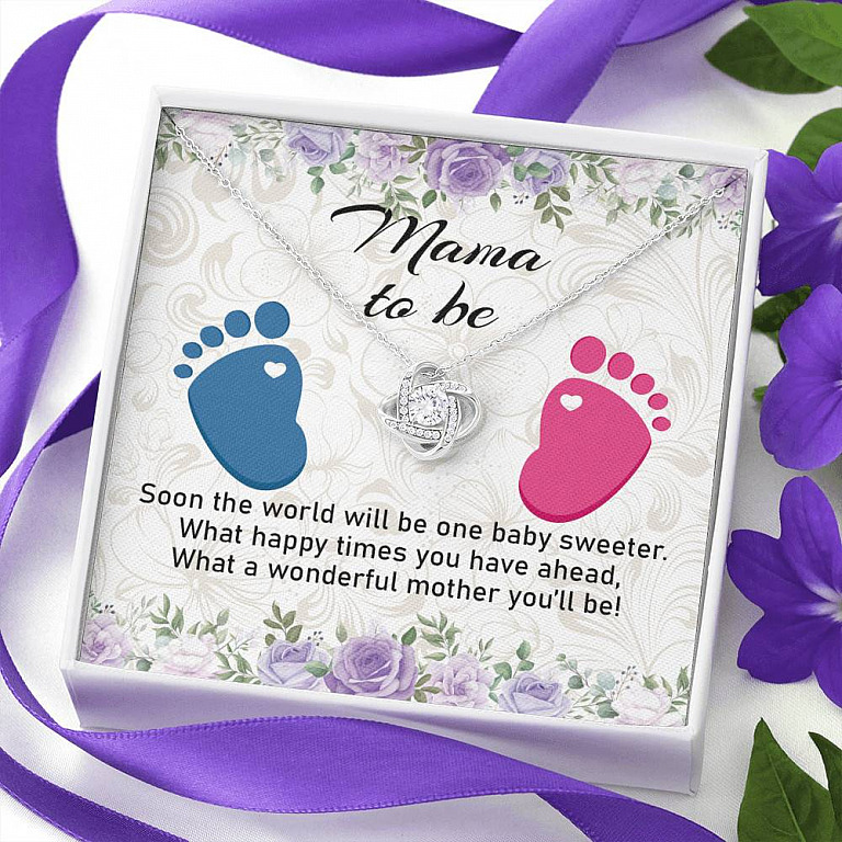 Mama To Be What A Wonderful Mother You'll Be Love Knot Necklace - Mom To Be Pregnancy New Mom Gift
