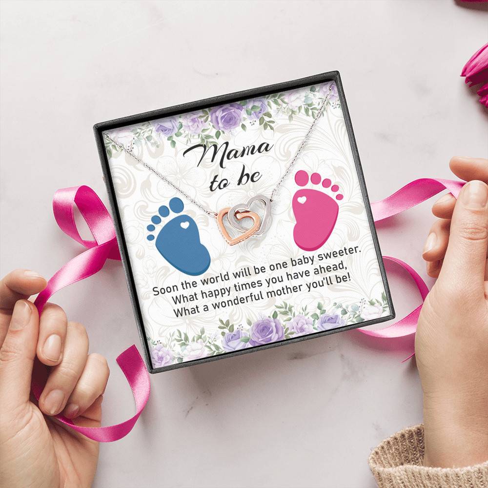 Mama To Be What A Wonderful Mother You'll Be Interlocking Hearts Pendant Necklace - Mom To Be New Mom Gift Mama To Be What A Wonderful Mother You'll Be Interlocking Hearts Pendant Necklace - Mom To Be New Mom Gift