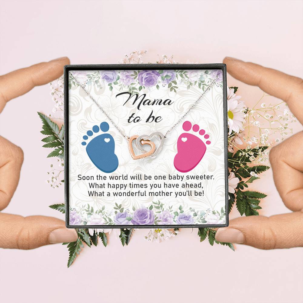Mama To Be What A Wonderful Mother You'll Be Interlocking Hearts Pendant Necklace - Mom To Be New Mom Gift Mama To Be What A Wonderful Mother You'll Be Interlocking Hearts Pendant Necklace - Mom To Be New Mom Gift