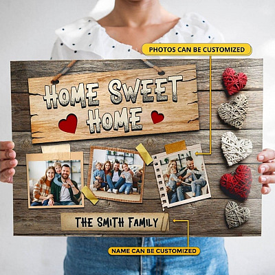 Custom Photo Sweet Home Wrapped Framed Canvas Prints - Unframed Poster - Home Decor Wall Art