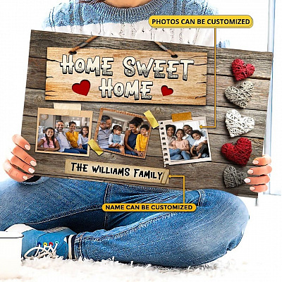 Alternative view of Custom Photo Sweet Home Wrapped Framed Canvas Prints - Unframed Poster - Home Decor Wall Art