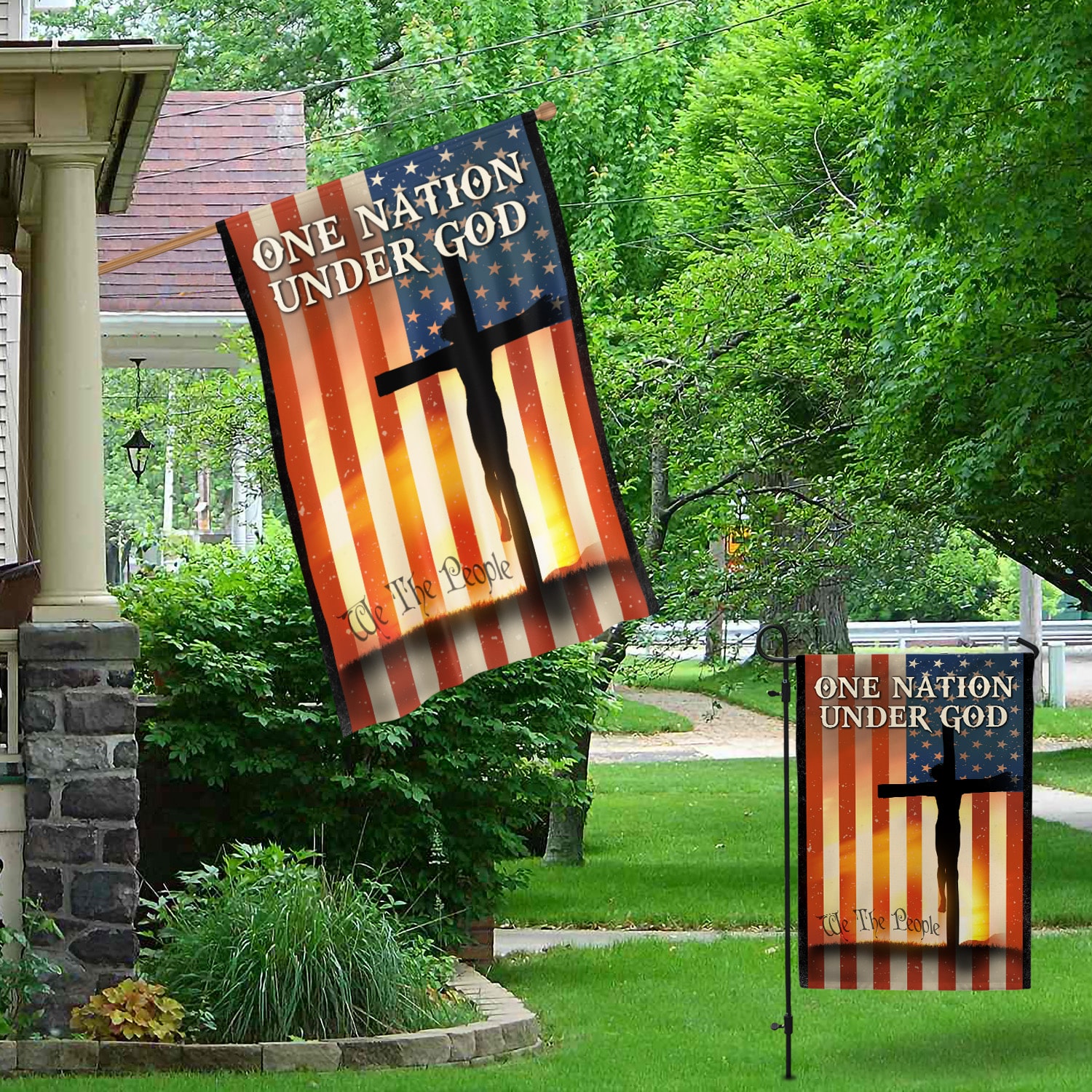 5. One Nation Under God1 Garden & House Mockup 1