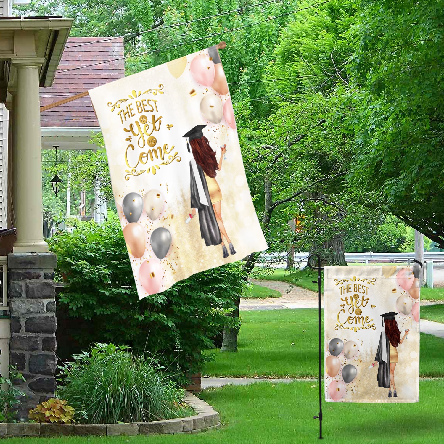 12KNG. Best Graduate.30x40 Garden & House Mockup 1