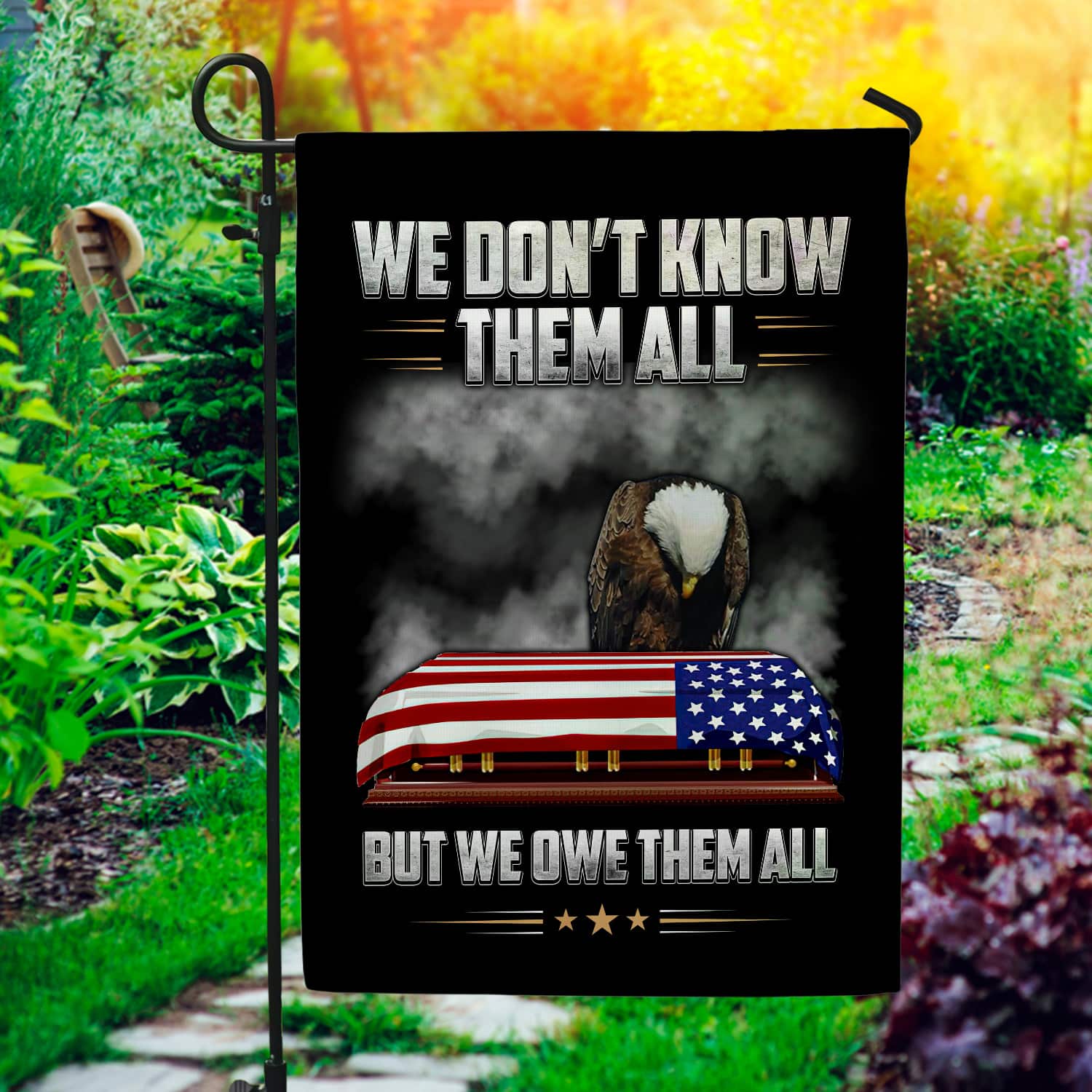 2KNG. Owe Them (30x40) Garden Flag Mockup 1